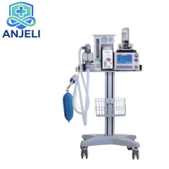 Veterinary Anesthesia System. Trolley-mounted veterinary anesthesia workstation