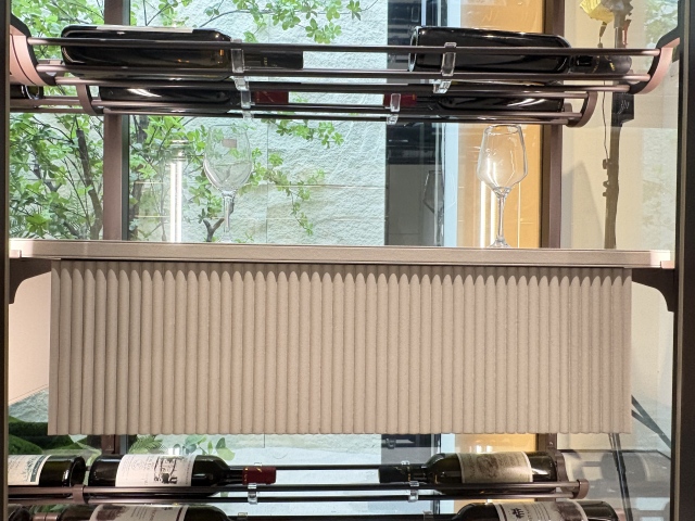 Column-supported Glass Wine Cabinet