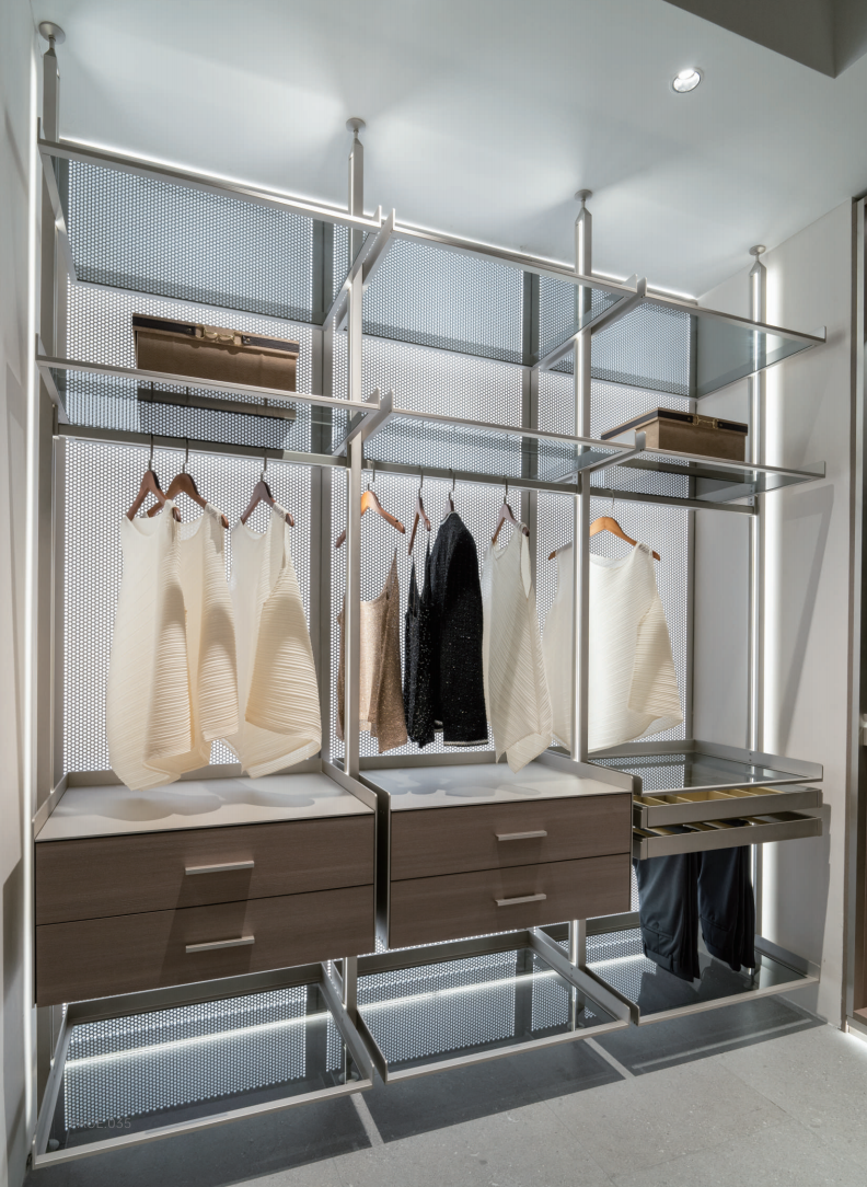 Square column closet