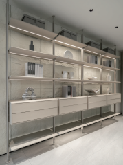 Curved column bookshelf