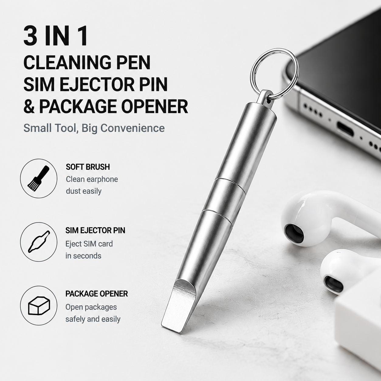3 IN 1 earbuds cleaning kit,YINGQI ,3 IN 1 earbuds cleaning kit