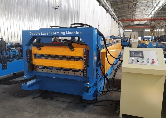 Double Layer Roll Forming Machine (step tile+trapezoidal profile)
