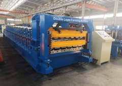 Double Layer Roll Forming Machine (step tile+trapezoidal profile)