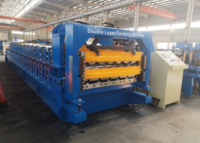 Double Layer Roll Forming Machine (step tile+trapezoidal profile)