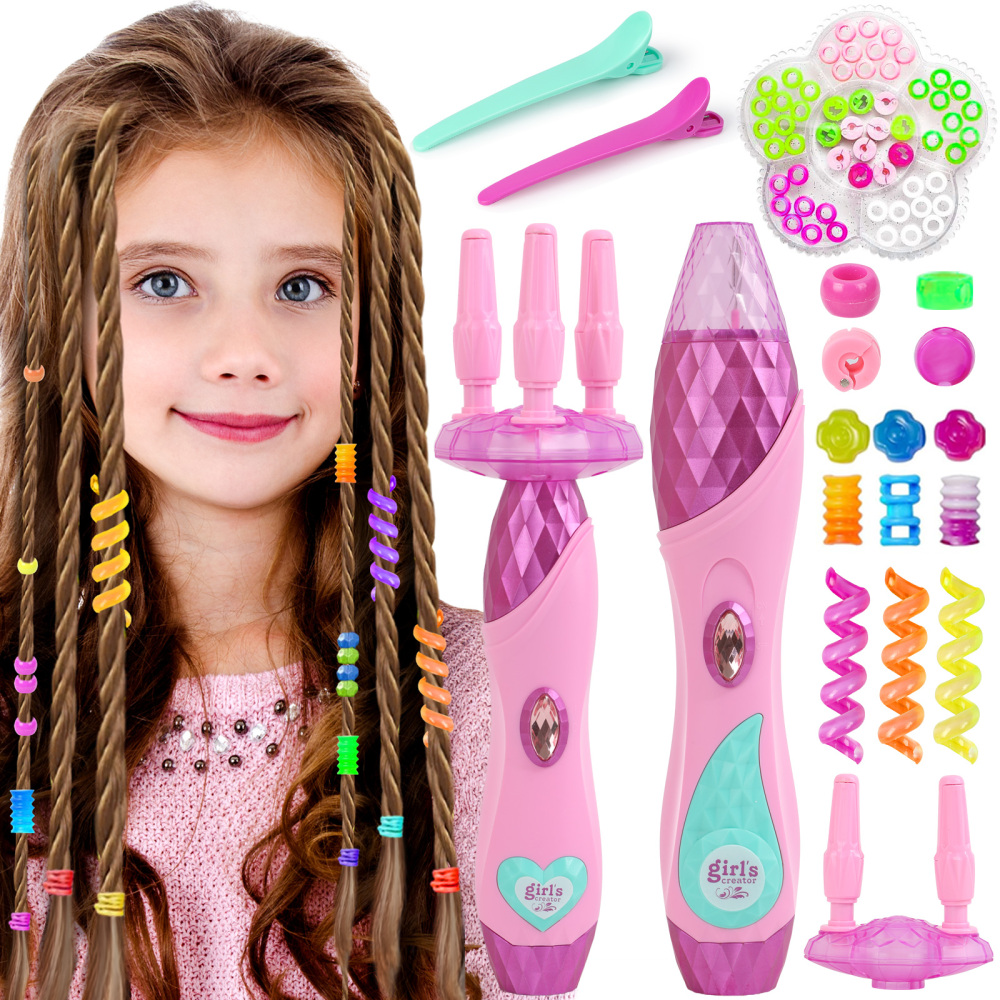 Hair Braiding Machine, Hair Salon Toys for Girls with Braider, Beads, Wig & Accessories, Kids Hair Styling Tool Toy Set, Christmas Birthday Toys Gifts for Girls