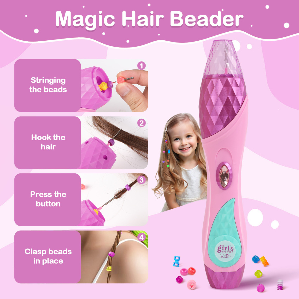 Hair Braiding Machine, Hair Salon Toys for Girls with Braider, Beads, Wig & Accessories, Kids Hair Styling Tool Toy Set, Christmas Birthday Toys Gifts for Girls