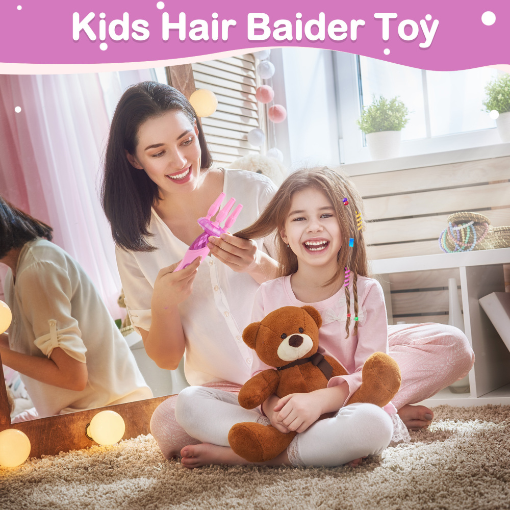 Hair Braiding Machine, Hair Salon Toys for Girls with Braider, Beads, Wig & Accessories, Kids Hair Styling Tool Toy Set, Christmas Birthday Toys Gifts for Girls
