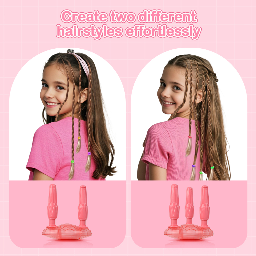 DIY Hair Salon Toys for Girls, Automatic Hair Braiding Machine & Rope Braider with Accessories, Kids Hair Styling Tool for Girls 3 4 5-12 Years Old