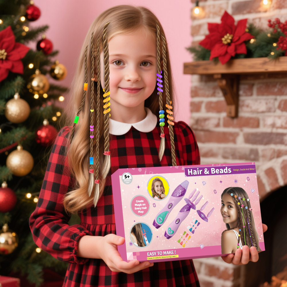 Hair Braiding Machine, Hair Salon Toys for Girls with Braider, Beads, Wig & Accessories, Kids Hair Styling Tool Toy Set, Christmas Birthday Toys Gifts for Girls