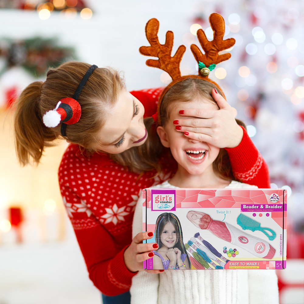 DIY Hair Salon Toys for Girls, Automatic Hair Braiding Machine & Rope Braider with Accessories, Kids Hair Styling Tool for Girls 3 4 5-12 Years Old