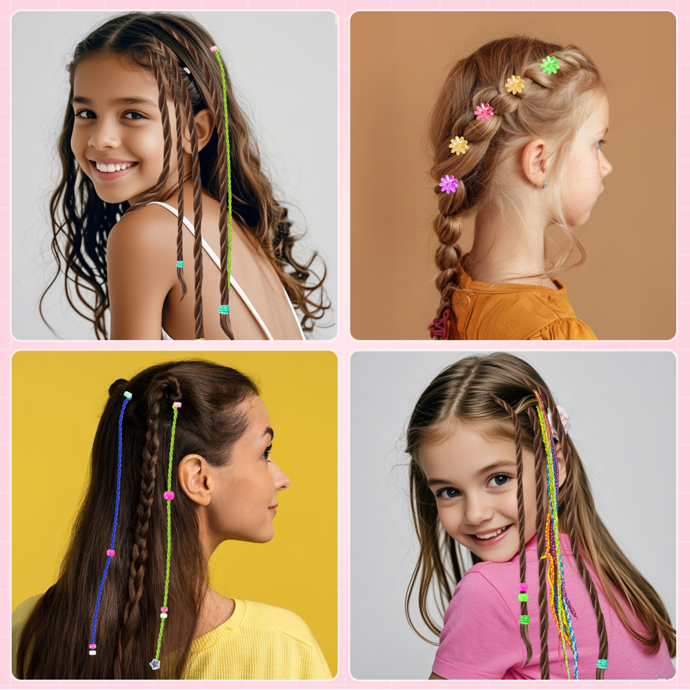 Hair Braiding Machine – DIY Hair Salon Toys for Girls with Braider, Beads & Accessories, Kids Hair Styling Tool Toy Set for Girls 3 4 5-12 Years Old (Purple)