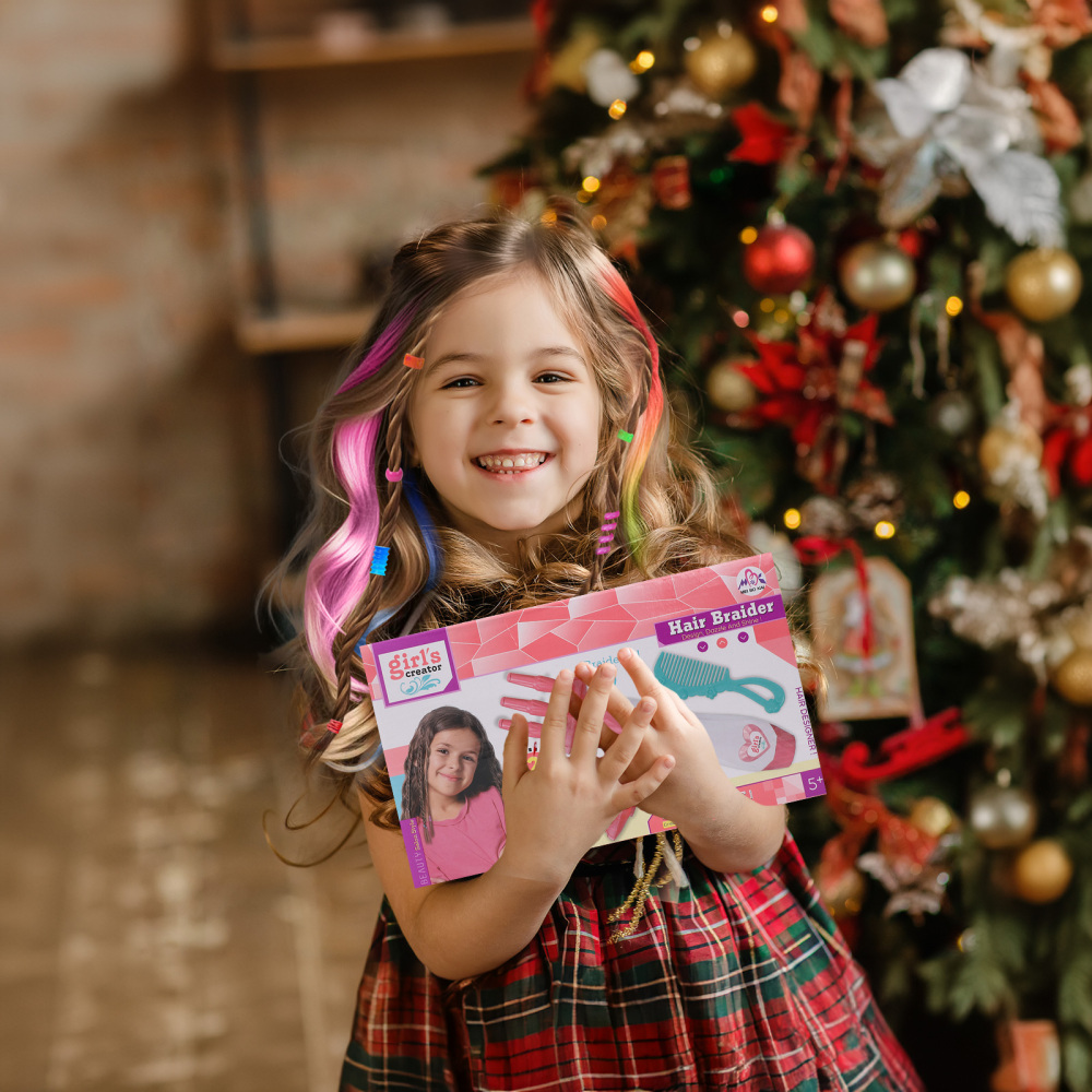 Hair Braiding Machine – DIY Hair Salon Toys for Girls with Braider, Beads & Accessories, Kids Hair Styling Tool Toy Set for Girls 3 4 5-12 Years Old