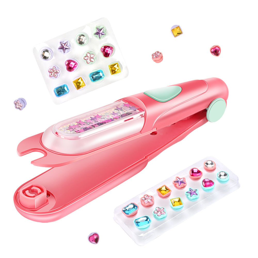 Hair Gem Stamper Kit, Bling Hair Jewels for Girls Toys, Hair Styling Tool with Reusable Shining Diamonds, Birthday Gifts Toys for Girls Ages 3 4 5 6 8-12