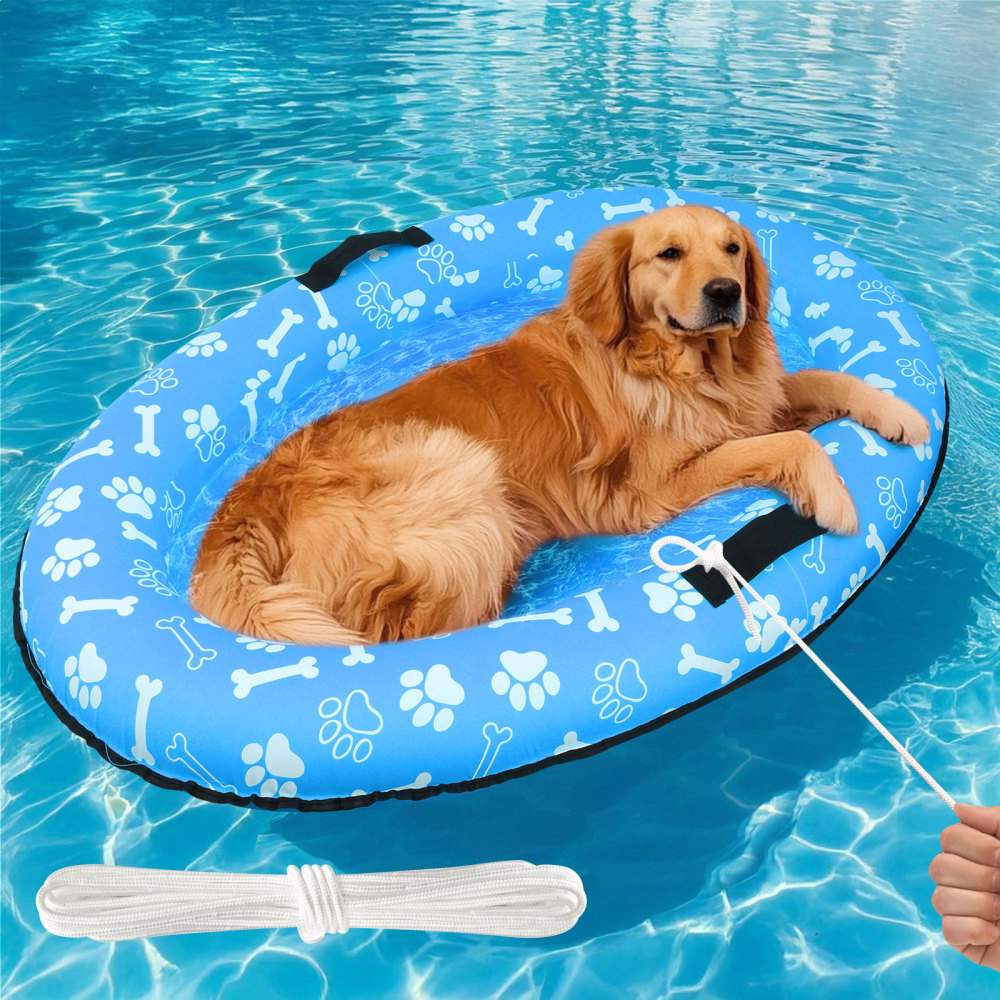 Large Dog Pool Float - 59"X35" Dog Pool Float for Large Dogs, Puncture Proof pet Floats Holds Up to 110 Lbs, Dog Floats for Pool