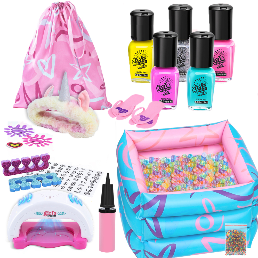 Spa Day Kit for Girls – Complete Manicure & Pedicure Set with Foot Tub, Nail Polish & Accessories for Kids Ages 7-12