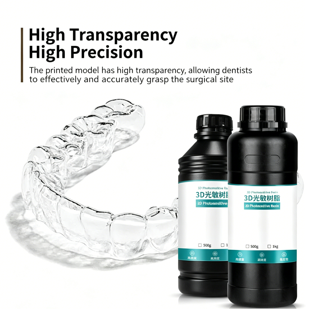 Clear Aligner 3D Printing Resin, ISO Certified Orthodontic Model Material for Dental Lab (Amber Yellow)