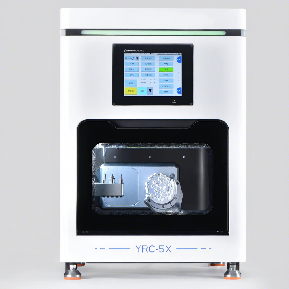 5-Axis Dry Dental Milling Machine, CAD/CAM Zirconia CNC with Breakpoint Resume & 90° Vertical Cutting