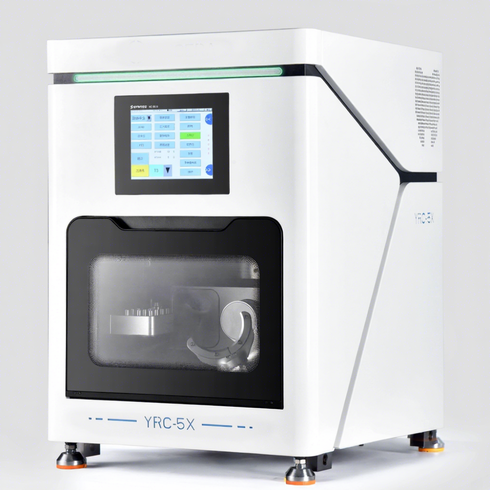 5-Axis Dry Dental Milling Machine, CAD/CAM Zirconia CNC with Breakpoint Resume & 90° Vertical Cutting