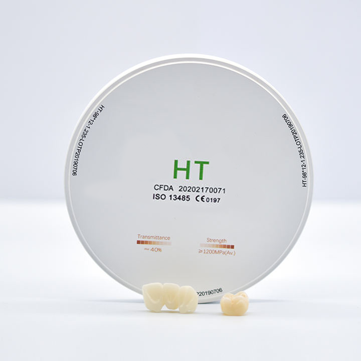 HT High Translucency Zirconia Block for Dental CAD/CAM, 1200MPa Strength Ceramic Disc for Crowns, Bridges & Veneers