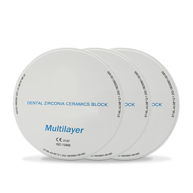 SHT Multilayer Zirconia Block for Dental CAD/CAM, High Translucency 46% Ceramic Disc for Crowns & Anterior Bridges