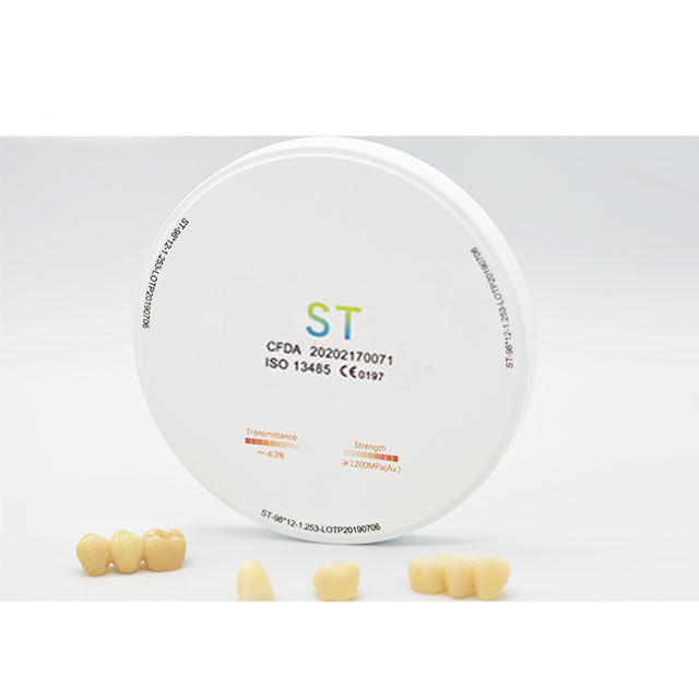 ST White Zirconia Block for Dental CAD/CAM, 1200MPa High Strength Ceramic Disc for Crowns & Bridges, Open System