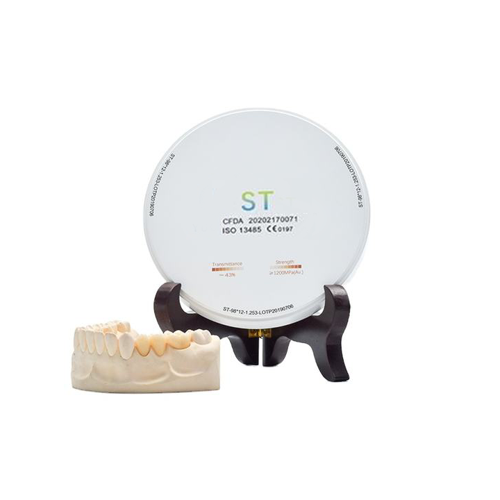 ST White Zirconia Block for Dental CAD/CAM, 1200MPa High Strength Ceramic Disc for Crowns & Bridges, Open System