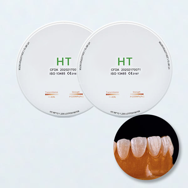 HT High Translucency Zirconia Block for Dental CAD/CAM, 1200MPa Strength Ceramic Disc for Crowns, Bridges & Veneers