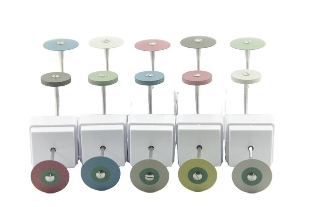 Dental Ceramic Diamond Polishing Burs for Zirconia & Porcelain Crowns, Heat-Resistant Grinder Wheels with Disc & Cone Shapes