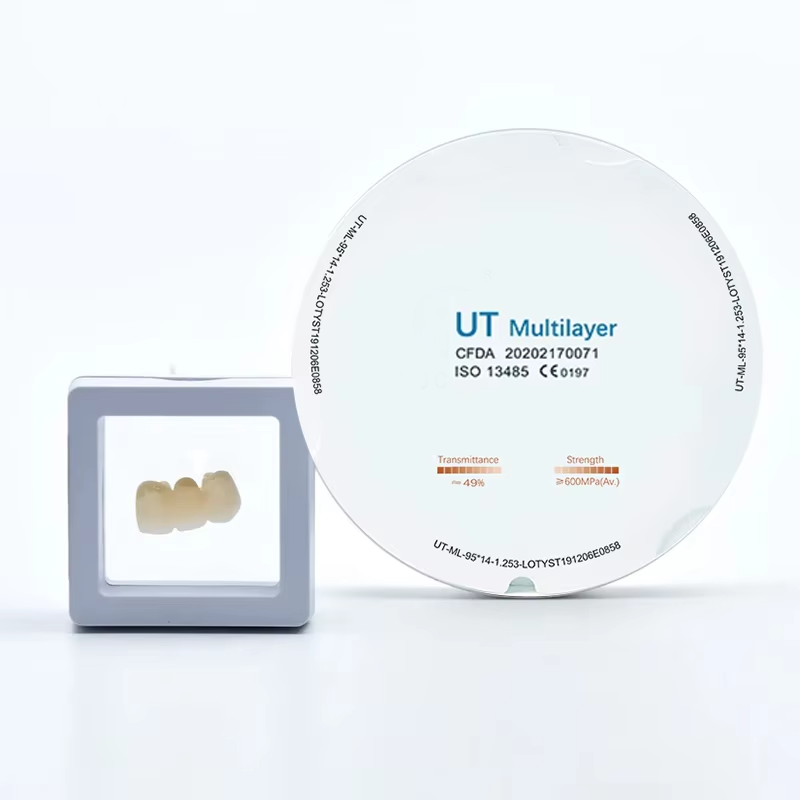 High-Translucency Multilayer Zirconia Block for Anterior Crowns, Bridges & Veneers – Pre-Shaded, No Post-Dyeing Needed