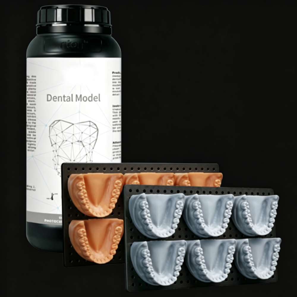 Dental Model Photopolymer Resin for 3D Printing High Hardness Low Shrinkage Dimensional Stability Yellow Gray