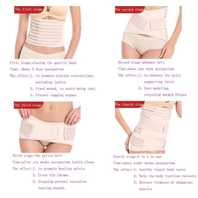 3 in 1 Postpartum Belly Support Recovery Belly/waist/pelvis Belt Wrap Band Corset Waist Trainer c Section Postpartum Girdles