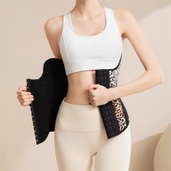 Leopard Print Waist Trainer with Bones Custom logo Women Belly Girdle Slimming Body Shaper Wear for Tummy and Buttocks Control