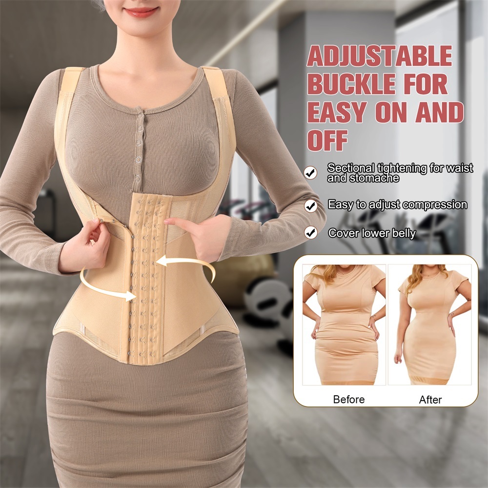 MISTHIN Daily-Wear Waist Trainer | Double-Compression 7D Memory Bone Corset for Breathable Slimming (OEM/ODM),Misthin Factory,Everyday Colombian Waist Trainer Corset Double Compression Body Shaper Steel Bones for Tummy Control Slimming Flat Breathable