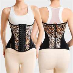 Leopard Print Waist Trainer with Bones Custom logo Women Belly Girdle Slimming Body Shaper Wear for Tummy and Buttocks Control