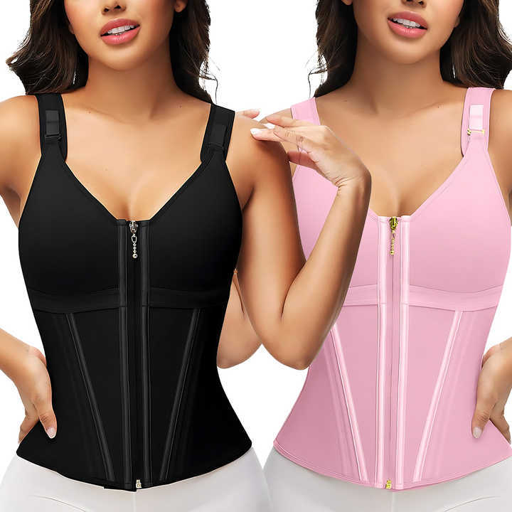 MISTHIN Comfort-Tech Inbuilt Bra Shaper Vest | Seamless Zero-Pressure Memory Yarn Tummy Control Girdle (OEM/ODM Factory),Misthin Factory,Custom Inbuilt Bra Waist Trainer Vest Tummy Control Shaper Corset Flat Stomach Sheath Colombian Girdles Body Shaper for Women