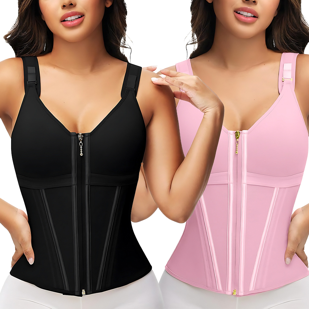 MISTHIN Comfort-Tech Inbuilt Bra Shaper Vest | Seamless Zero-Pressure Memory Yarn Tummy Control Girdle (OEM/ODM Factory),Misthin Factory,Custom Inbuilt Bra Waist Trainer Vest Tummy Control Shaper Corset Flat Stomach Sheath Colombian Girdles Body Shaper for Women