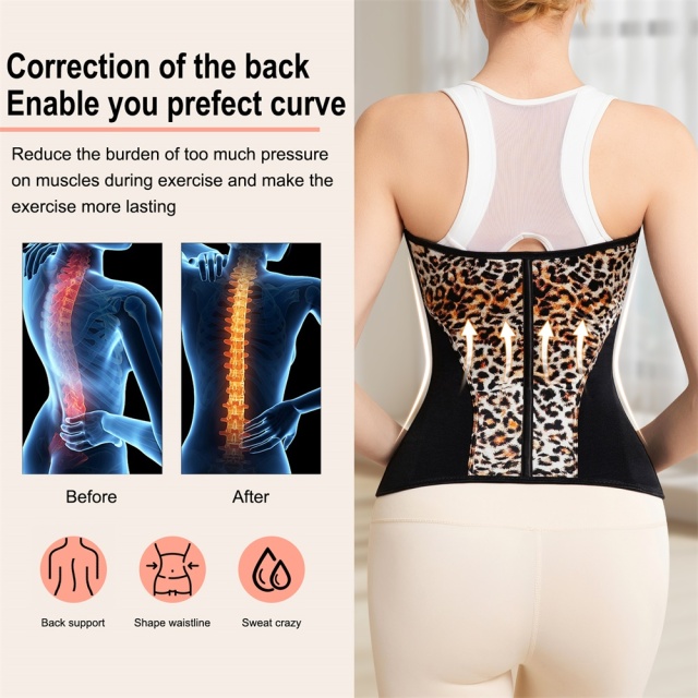 MISTHIN Leopard Print Waist Trainer for Women – Premium Slimming Body Shaper Sheath, Custom Short Torso Design from Colombia,Misthin Factory,MISTHIN Leopard Print Waist Trainer for Women – Premium Slimming Body Shaper Sheath, Custom Short Torso Design from Colombia