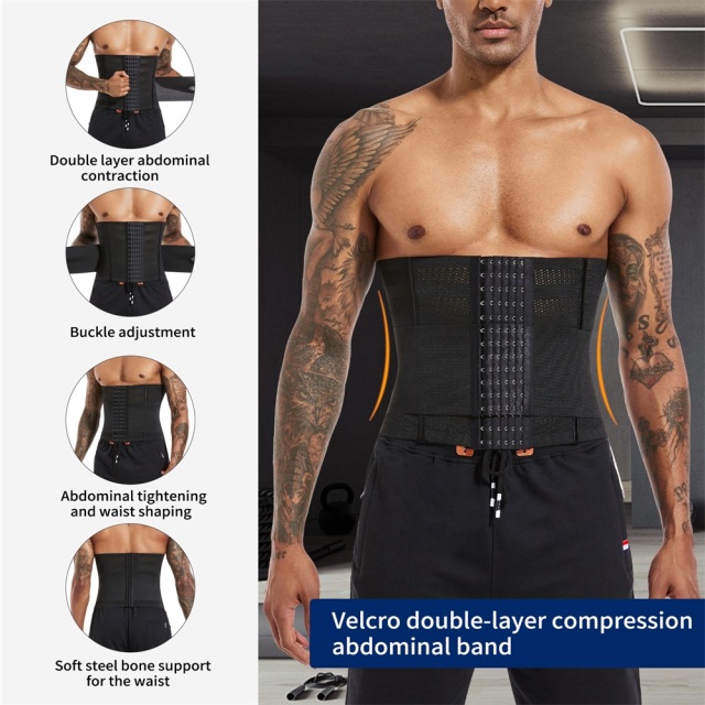 MISTHIN Patented Men's Double-Strap Waist Trainer | Breathable Mesh Workout Girdle with Intelligent Zoned Pressure (Wholesale/OEM),Misthin Factory,Wholesale Oem Breathable Mesh Men Double Strap Waist Trainer Tummy Belt Shaper Corset Workout Shapewear Exercise Girdles for Men