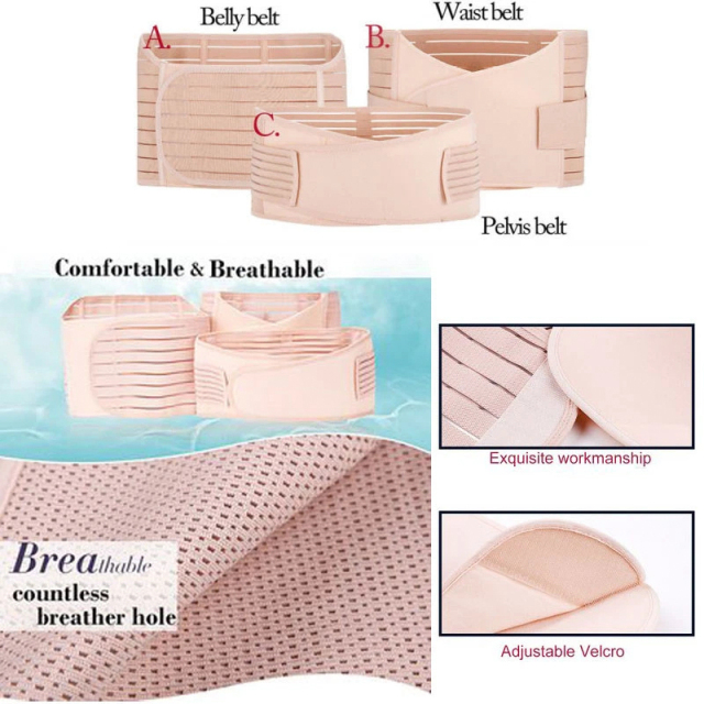 3 in 1 Postpartum Belly Support Recovery Belly/waist/pelvis Belt Wrap Band Corset Waist Trainer c Section Postpartum Girdles