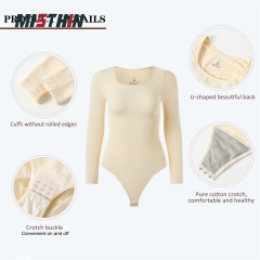 MISTHIN Comfort-Tech Long-Sleeve Bodysuit | Seamless 7D Sculpting Thong Shaper with Zero-Pressure Memory Yarn (Wholesale/OEM),Misthin Factory,MISTHIN Comfort-Tech Long-Sleeve Bodysuit | Seamless 7D Sculpting Thong Shaper with Zero-Pressure Memory Yarn (Wholesale/OEM)