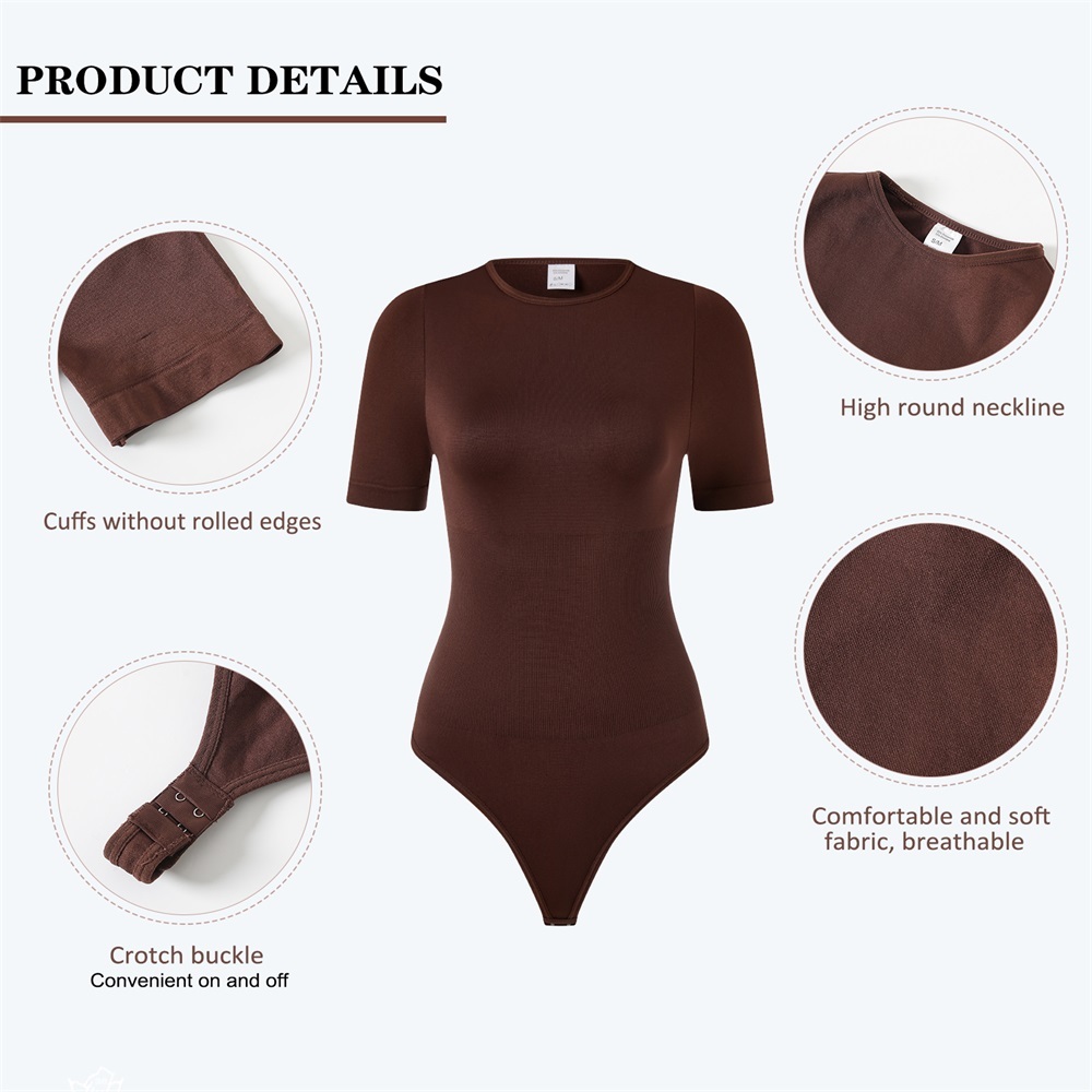 MISTHIN Comfort-Tech Sleeved Bodysuit | Seamless Round-Neck Thong Shaper with Zero-Pressure Memory Yarn (Wholesale/OEM),Misthin Factory,MISTHIN Comfort-Tech Sleeved Bodysuit | Seamless Round-Neck Thong Shaper with Zero-Pressure Memory Yarn (Wholesale/OEM)