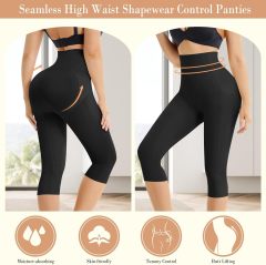 Invisible High Waist Capri Shapewear - Nylon/Spandex 75/25, 250GSM, Grade 2 Pressure, Belly Lifting, Fat Burning, R&D Support for OEM/ODM,Misthin Factory,Invisible High Waist Capri Shapewear - Nylon/Spandex 75/25, 250GSM, Grade 2 Pressure, Belly Lifting, Fat Burning, R&D Support for OEM/ODM