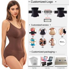 Customizable Seamless Tummy Control Full Body Jumpsuit -Backless Design, Cool Colors Available OEM/ODM,Misthin Factory,Custom Woman Seamless Tummy Control Full Body Suit Shaper Jumpsuit Women Backless Cool Colors Bodysuit Slimming Thong Shapewear