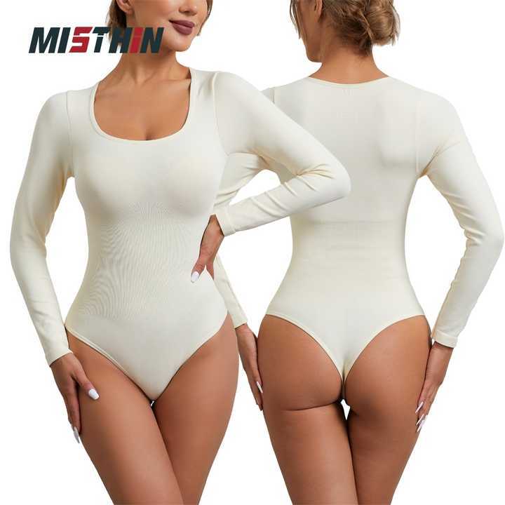 MISTHIN Comfort-Tech Long-Sleeve Bodysuit | Seamless 7D Sculpting Thong Shaper with Zero-Pressure Memory Yarn (Wholesale/OEM),Misthin Factory,MISTHIN Comfort-Tech Long-Sleeve Bodysuit | Seamless 7D Sculpting Thong Shaper with Zero-Pressure Memory Yarn (Wholesale/OEM)