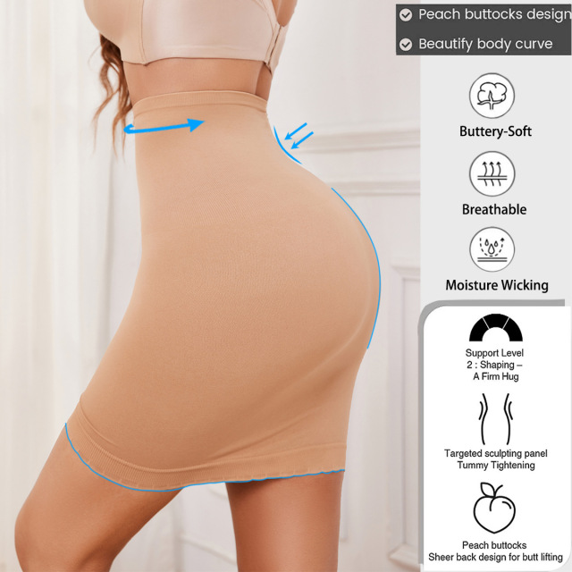 Half Slips Shaper for Women - Seamless, Nylon/Spandex 70/30, Grade 2 Pressure, Butt - lifting, Customizable Colors, OEM/ODM Services,Misthin Factory,Half Slips Shaper for Women - Seamless, Nylon/Spandex 70/30, Grade 2 Pressure, Butt - lifting, Customizable Colors, OEM/ODM Services
