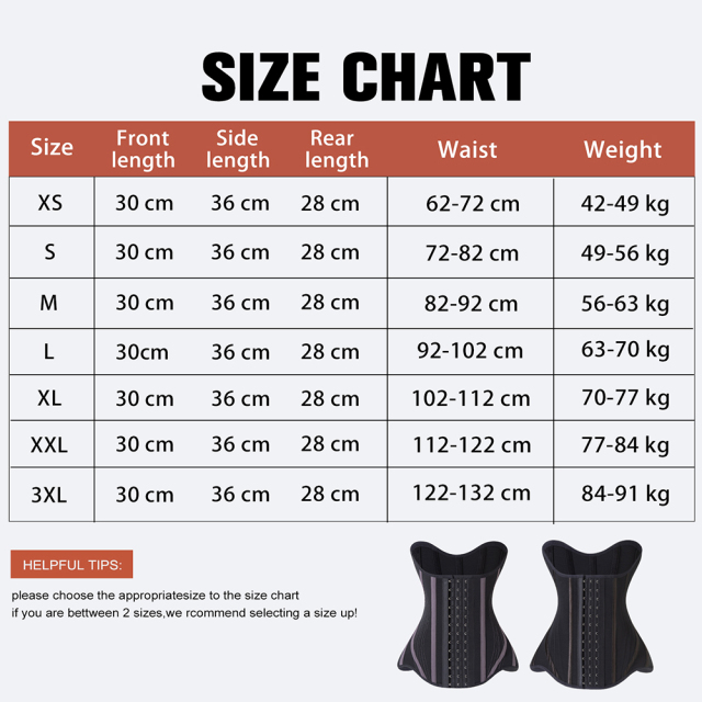 s0356 waist trainer szie chart