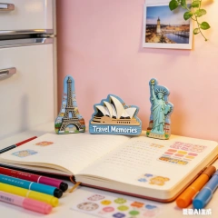 Manufacturer Promotional Wood Fridge Magnets Personalized Logo Custom Wooden Beach Souvenir Magnetic Fridge Stickers