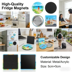 Custom Magnet Fridge Refrigerator Silver Enamel Logo Letter Magnetic Fridge 2d 3D Cute Cartoon Zinc Alloy Metal Fridge Magnet