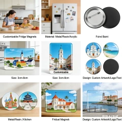 Custom Magnet Fridge Refrigerator Silver Enamel Logo Letter Magnetic Fridge 2d 3D Cute Cartoon Zinc Alloy Metal Fridge Magnet