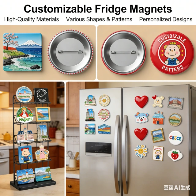 Custom Magnet Fridge Refrigerator Silver Enamel Logo Letter Magnetic Fridge 2d 3D Cute Cartoon Zinc Alloy Metal Fridge Magnet